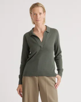 Lightweight Mongolian Cashmere Polo Sweater