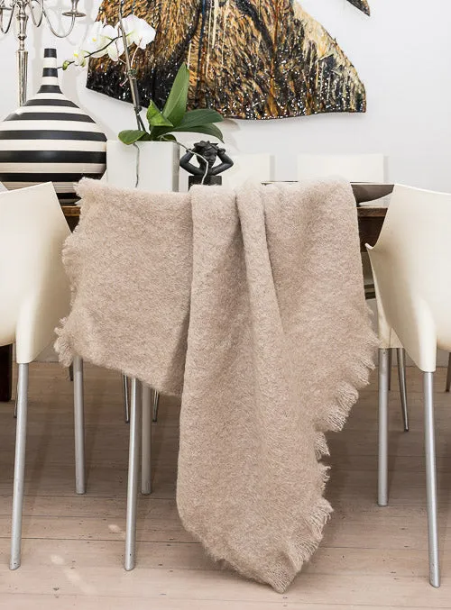 Paper Beige Mohair Chair Throw