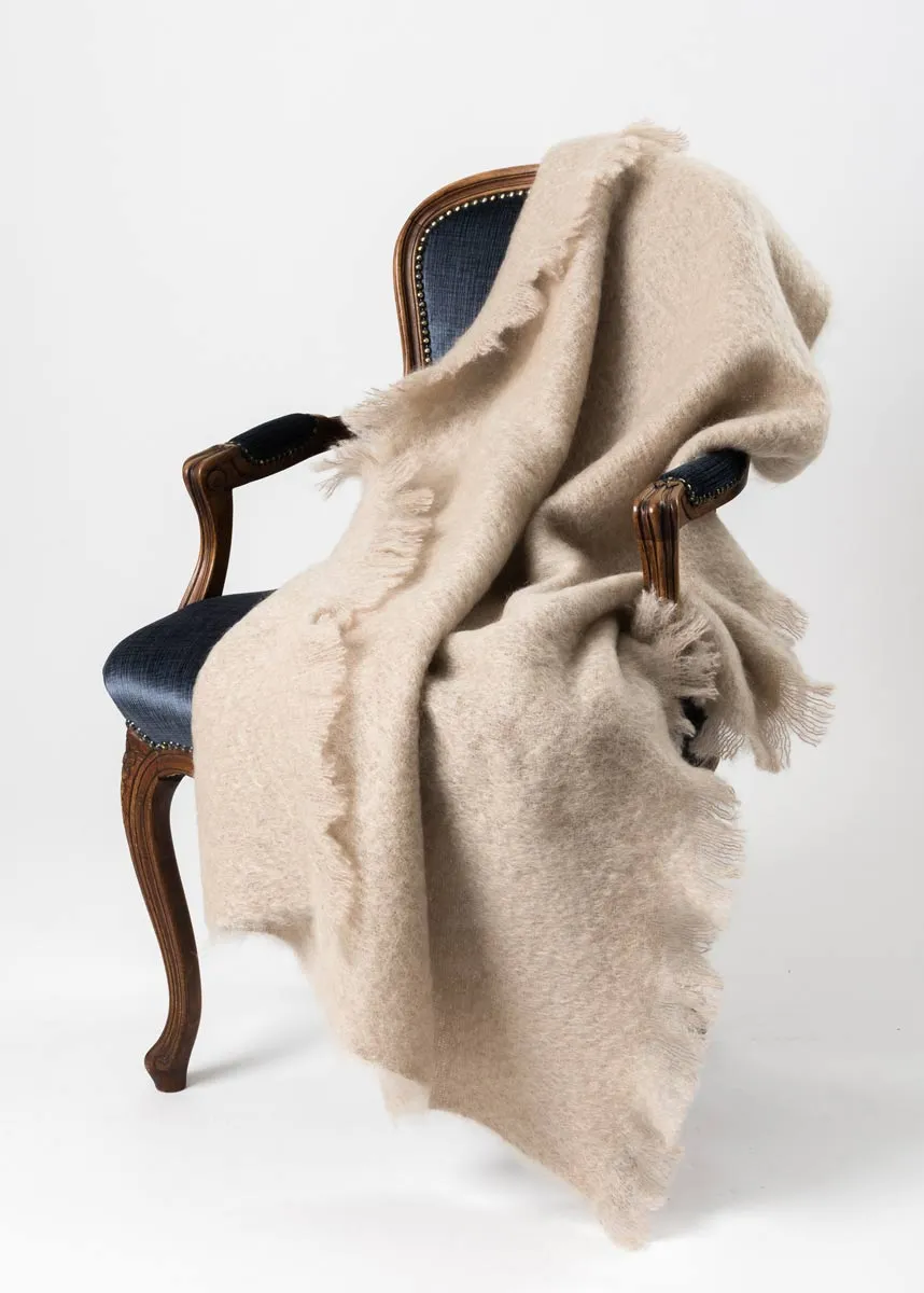 Paper Beige Mohair Chair Throw