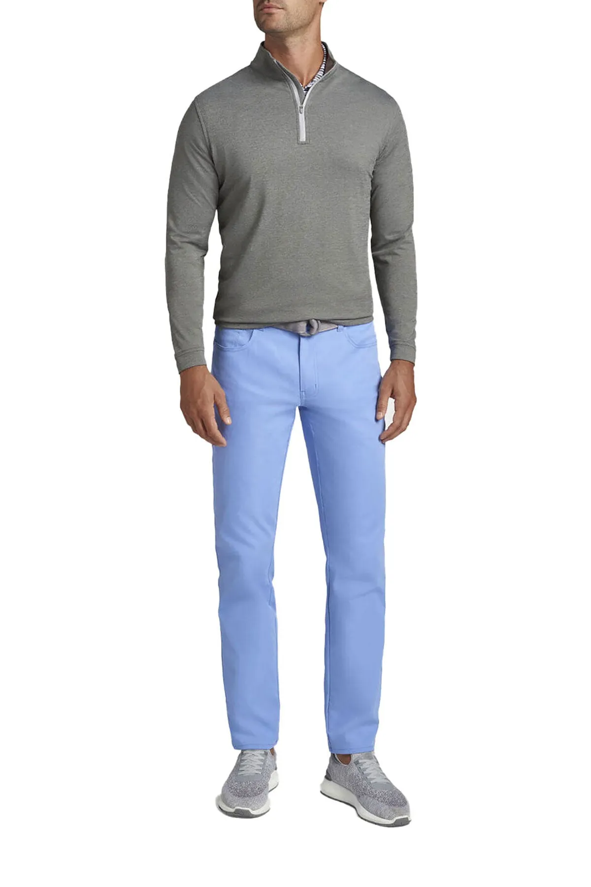 Peter Millar Perth Melange Quarter-Zip, Smoke [GuidePoint Security]