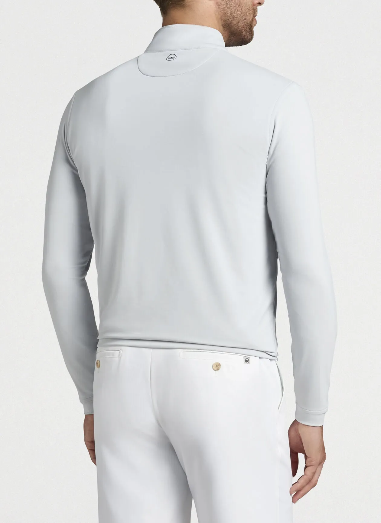 Peter Millar Perth Stretch Terry Custom Quarter Zips, British Grey