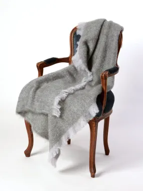 Pewter Grey Mohair Chair Throw