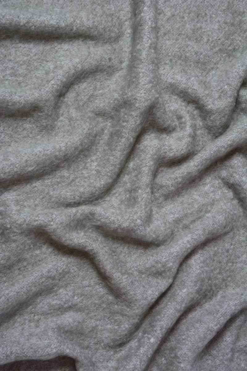 Pewter Grey Mohair Throw Blanket