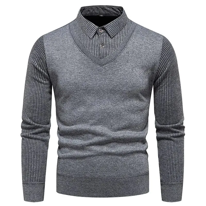 Polo Collar Men's Slim Fit Sweater
