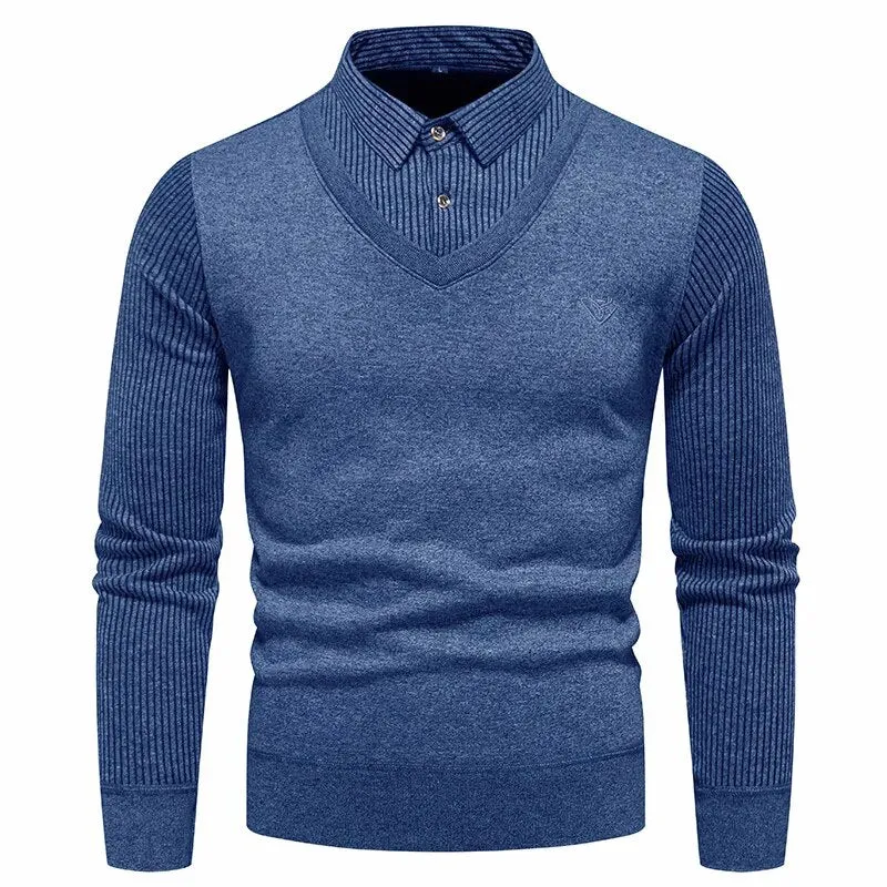 Polo Collar Men's Slim Fit Sweater