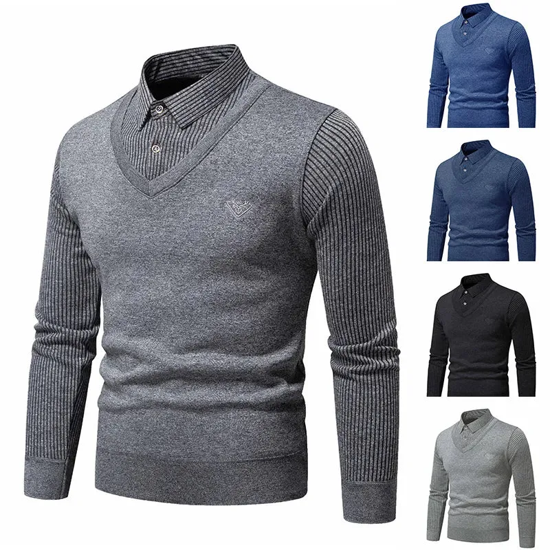 Polo Collar Men's Slim Fit Sweater