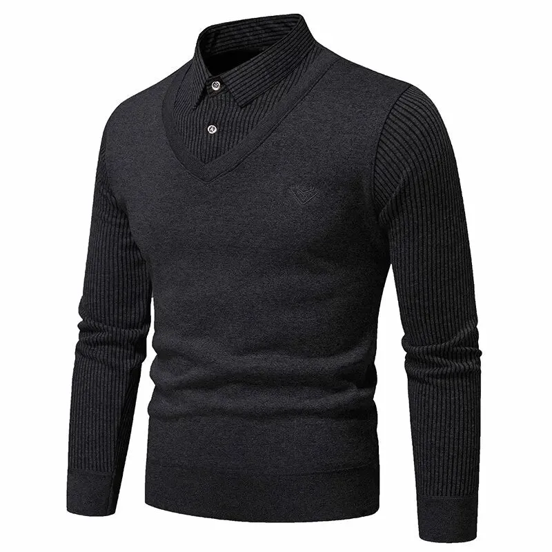 Polo Collar Men's Slim Fit Sweater