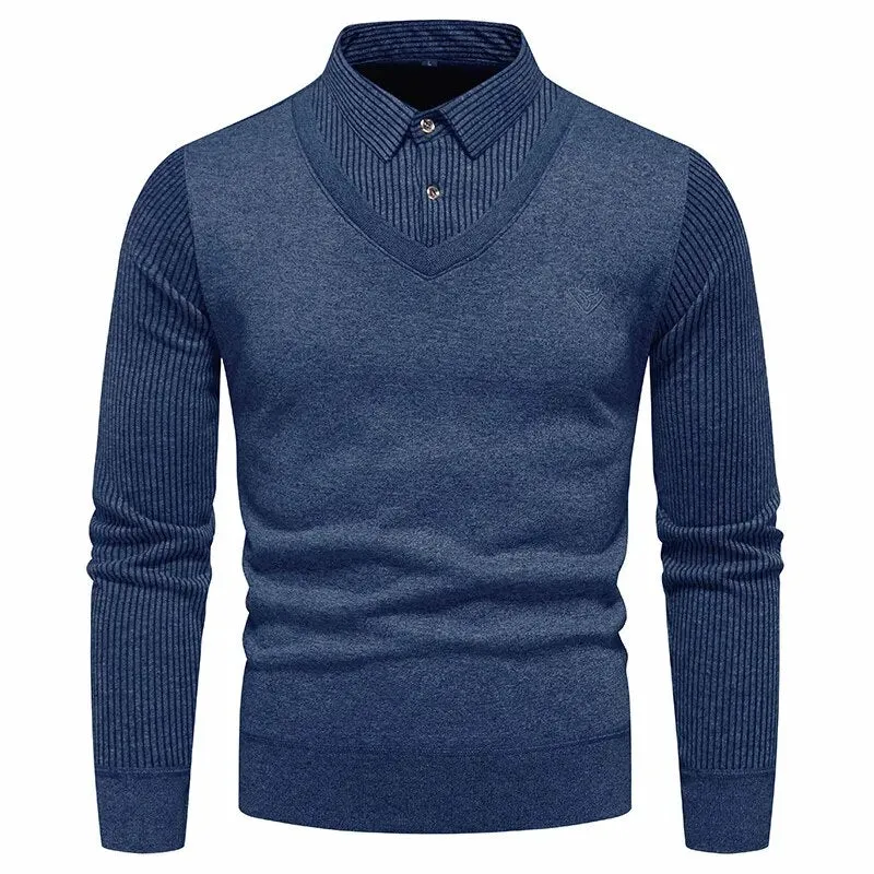 Polo Collar Men's Slim Fit Sweater