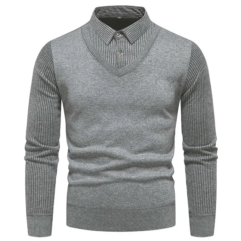 Polo Collar Men's Slim Fit Sweater