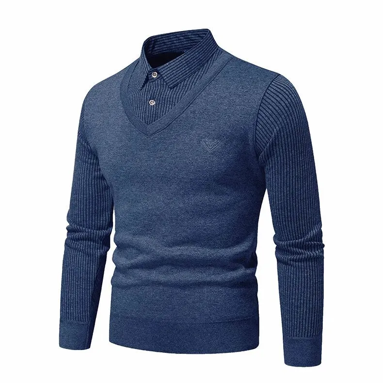Polo Collar Men's Slim Fit Sweater