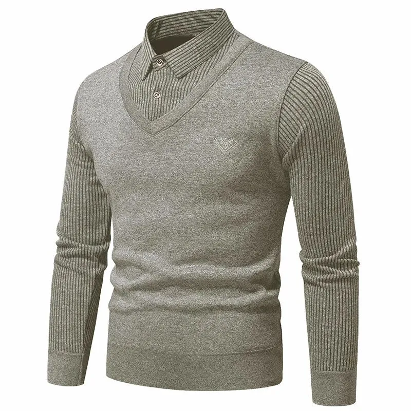 Polo Collar Men's Slim Fit Sweater