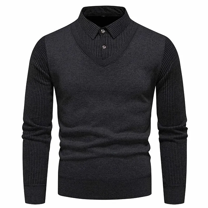 Polo Collar Men's Slim Fit Sweater