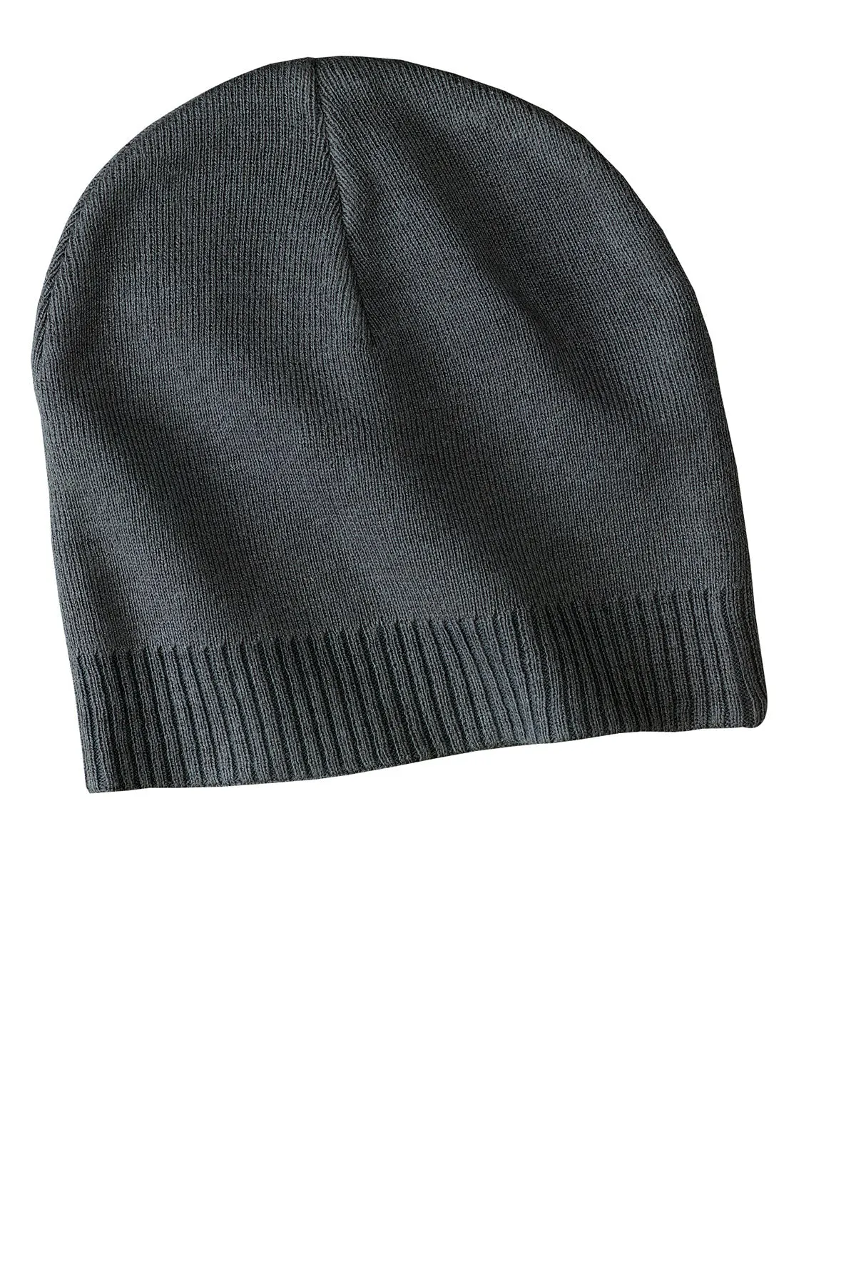 Port Authority 100% Branded Cotton Beanies, Graphite