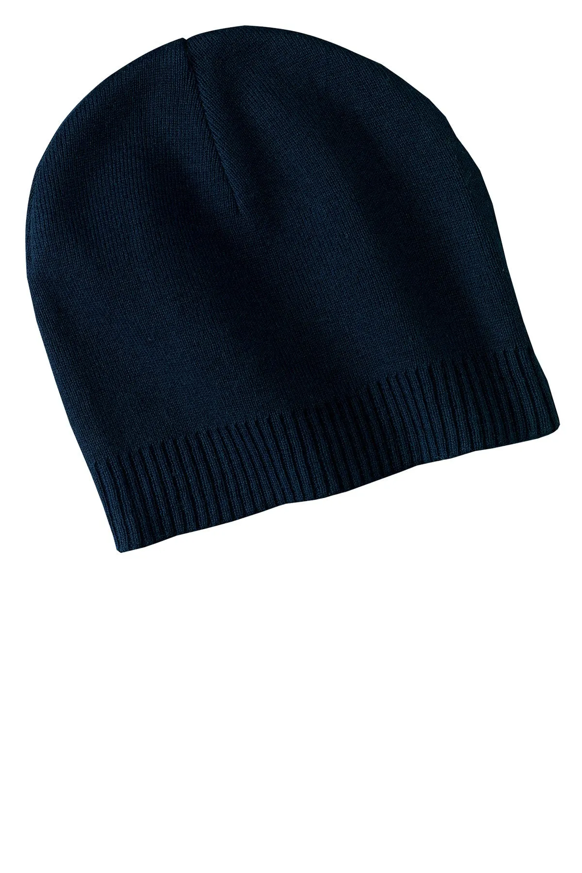 Port Authority 100% Branded Cotton Beanies, Navy