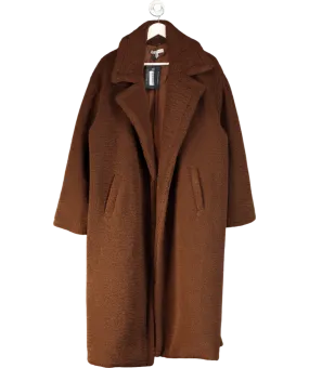 PRETTY LAVISH Brown Teddy Oversized Coat UK M