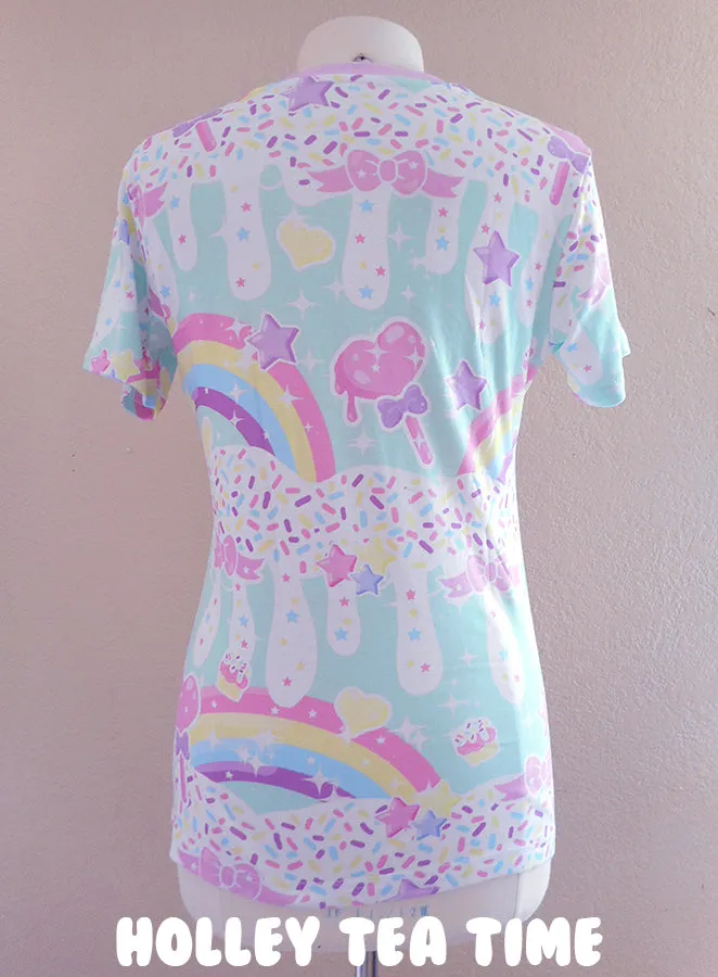 Rainbow sweets mint women's all over print t-shirt [made to order]