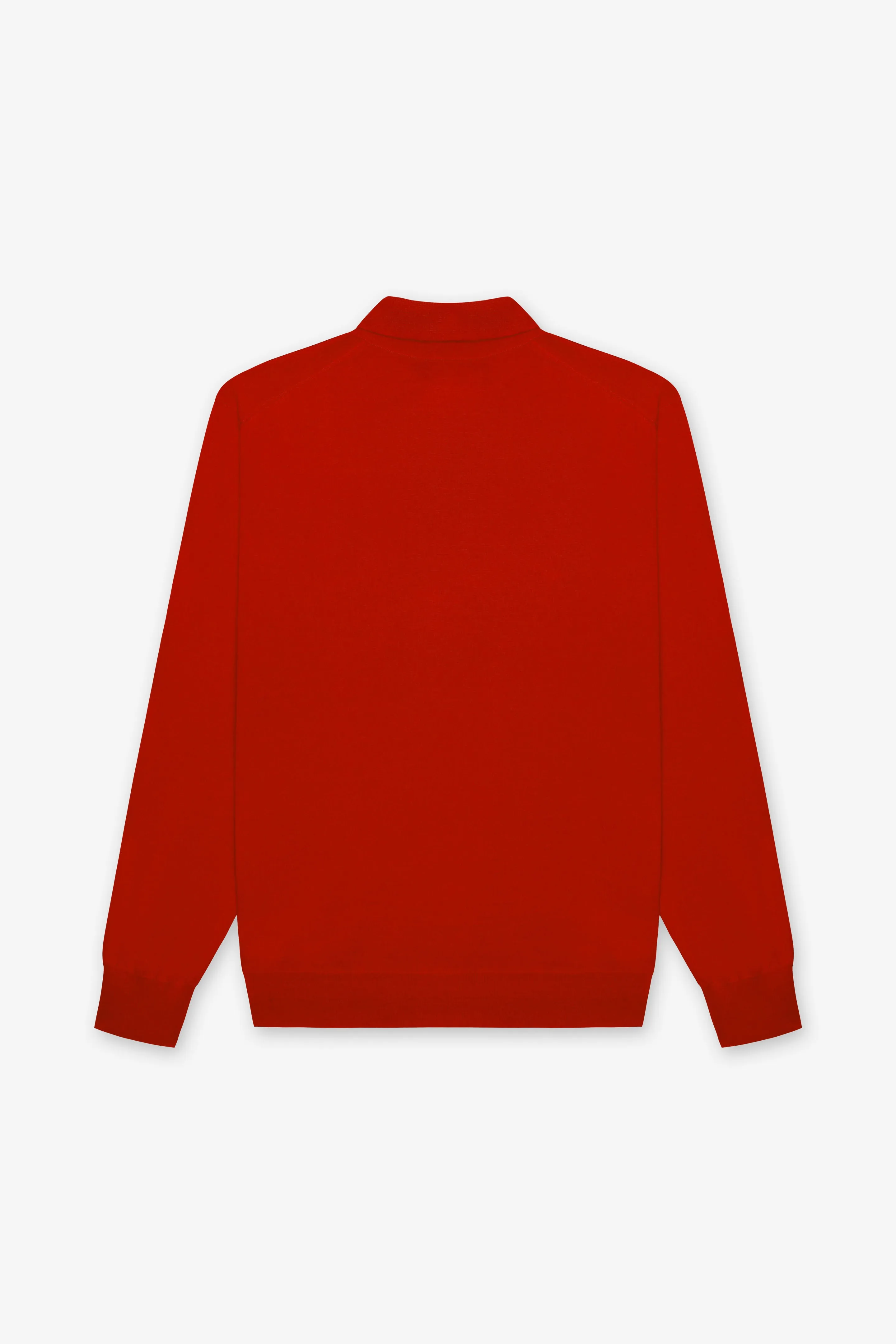 RED POLO SWEATER W. GOLD BUTTONS