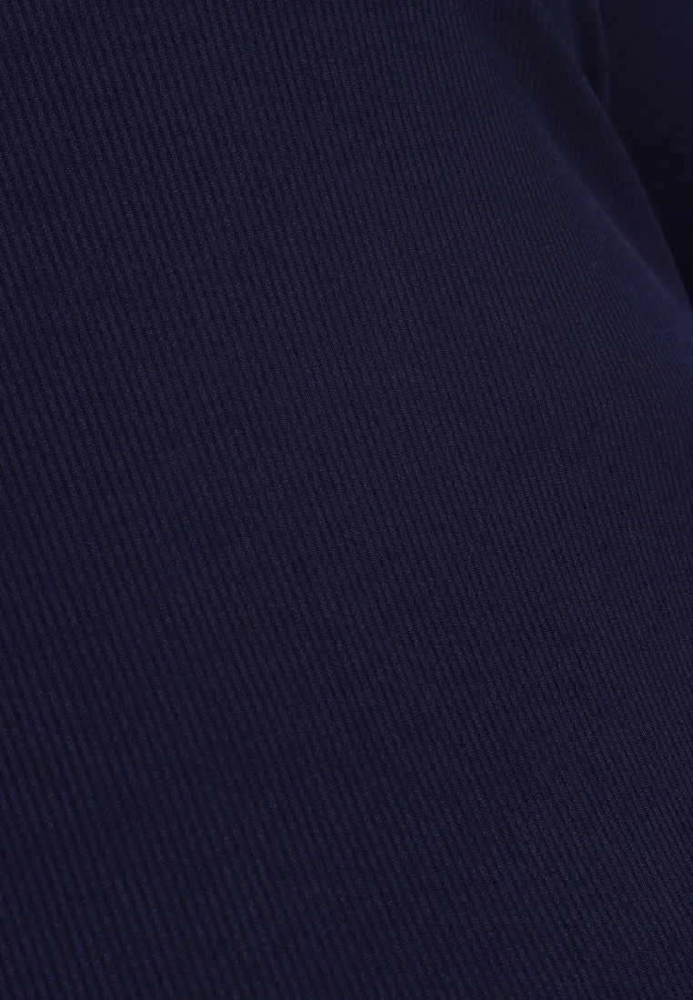 Roselinda Ribbed Long Sleeve Turtleneck Top - Blue