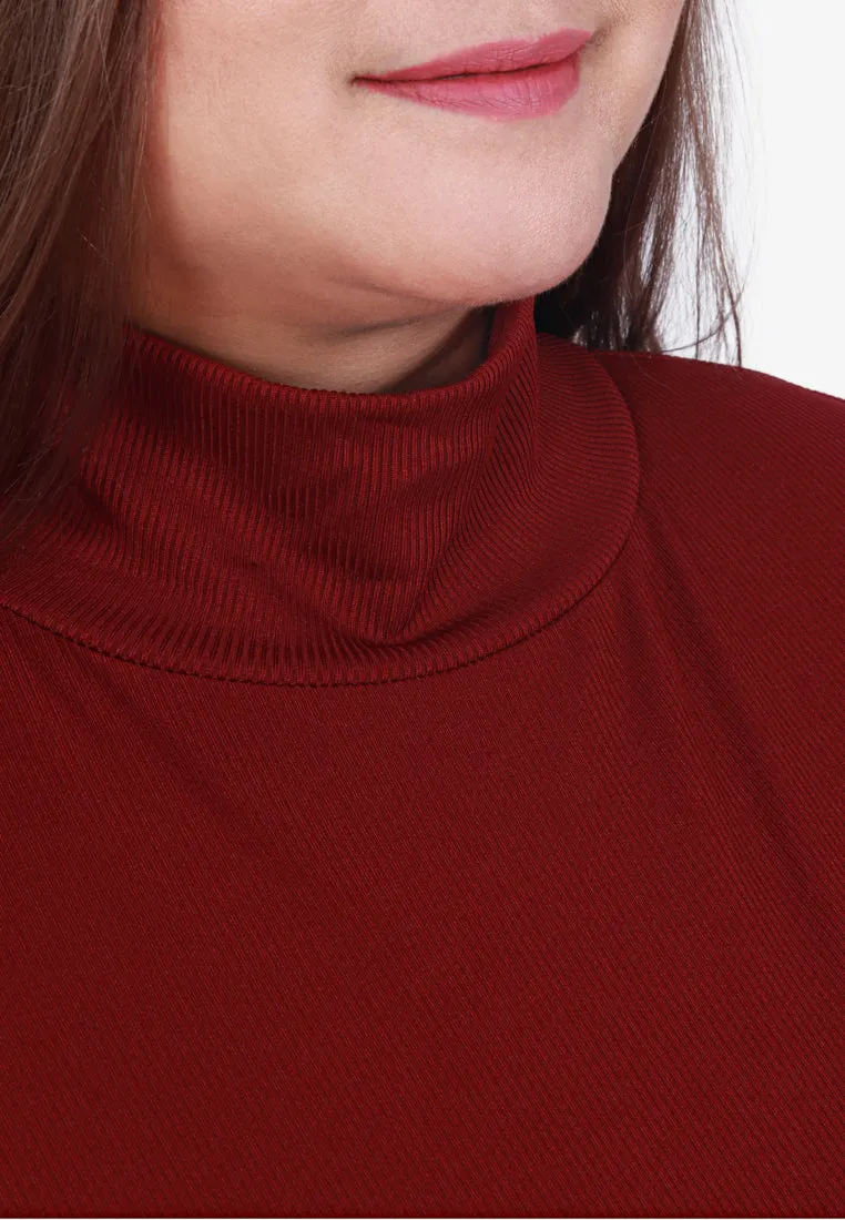 Roselinda Ribbed Long Sleeve Turtleneck Top - Blue