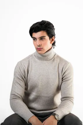 Sand Turtleneck Knit Sweater