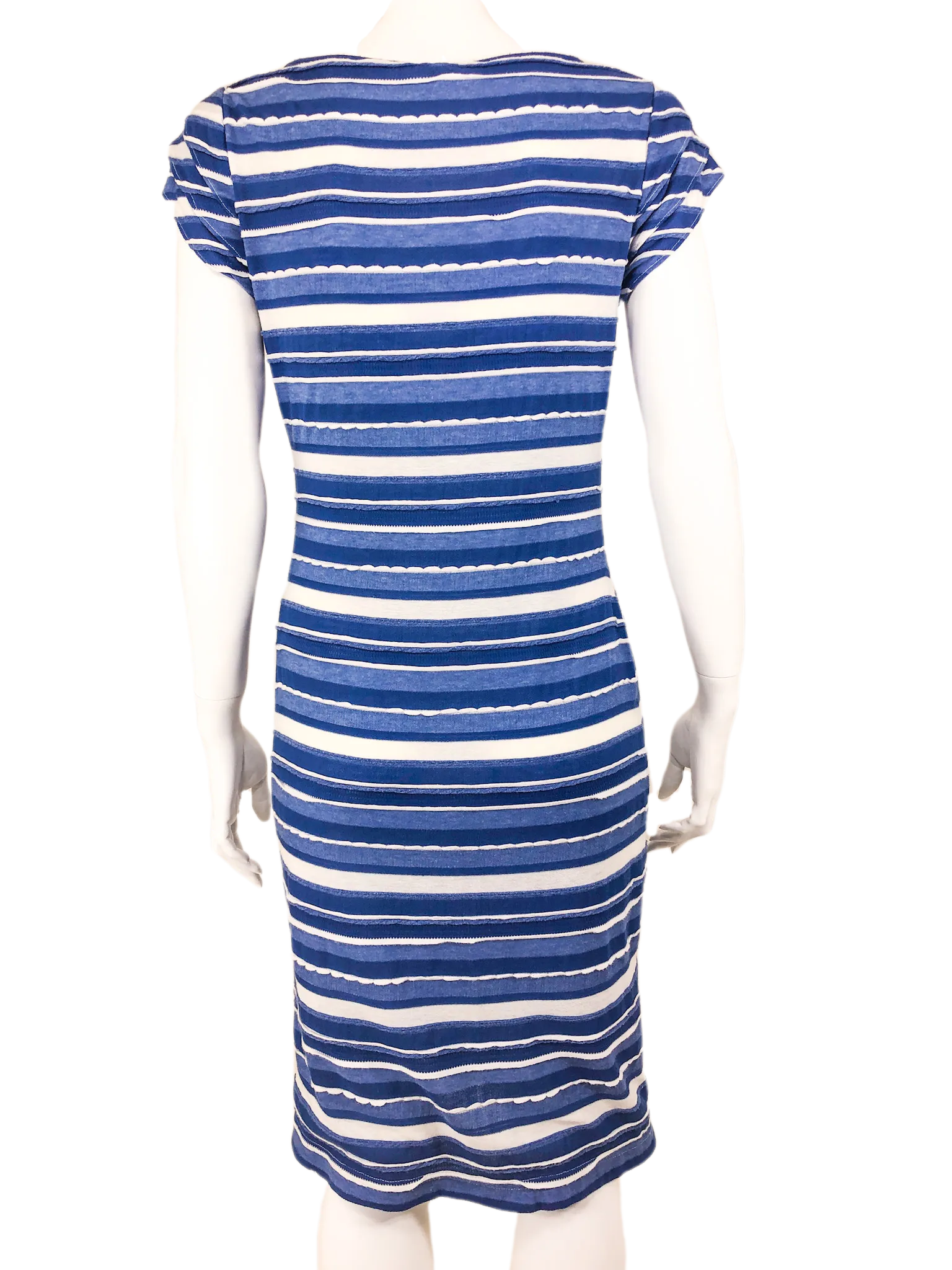 Searle Women's Striped Knit Sheath Dress Blue White Size 8