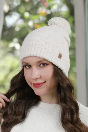 Solid Beanie W/Pom
