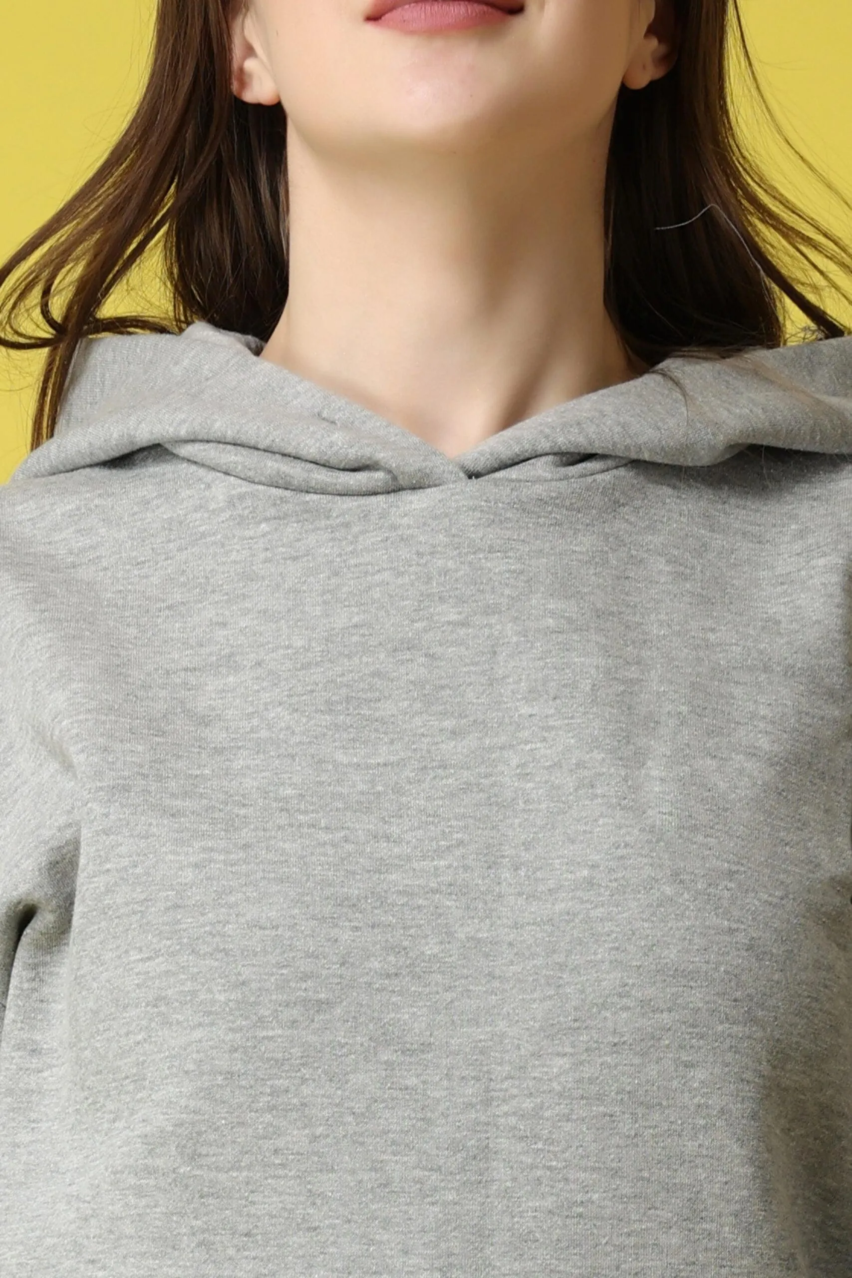 Solid Winter Sweatshirt with Hoodie-Grey