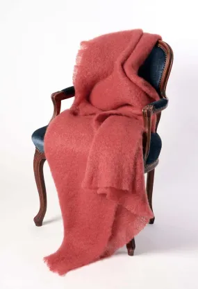 Tea Rose Pink Mohair Chair Throw