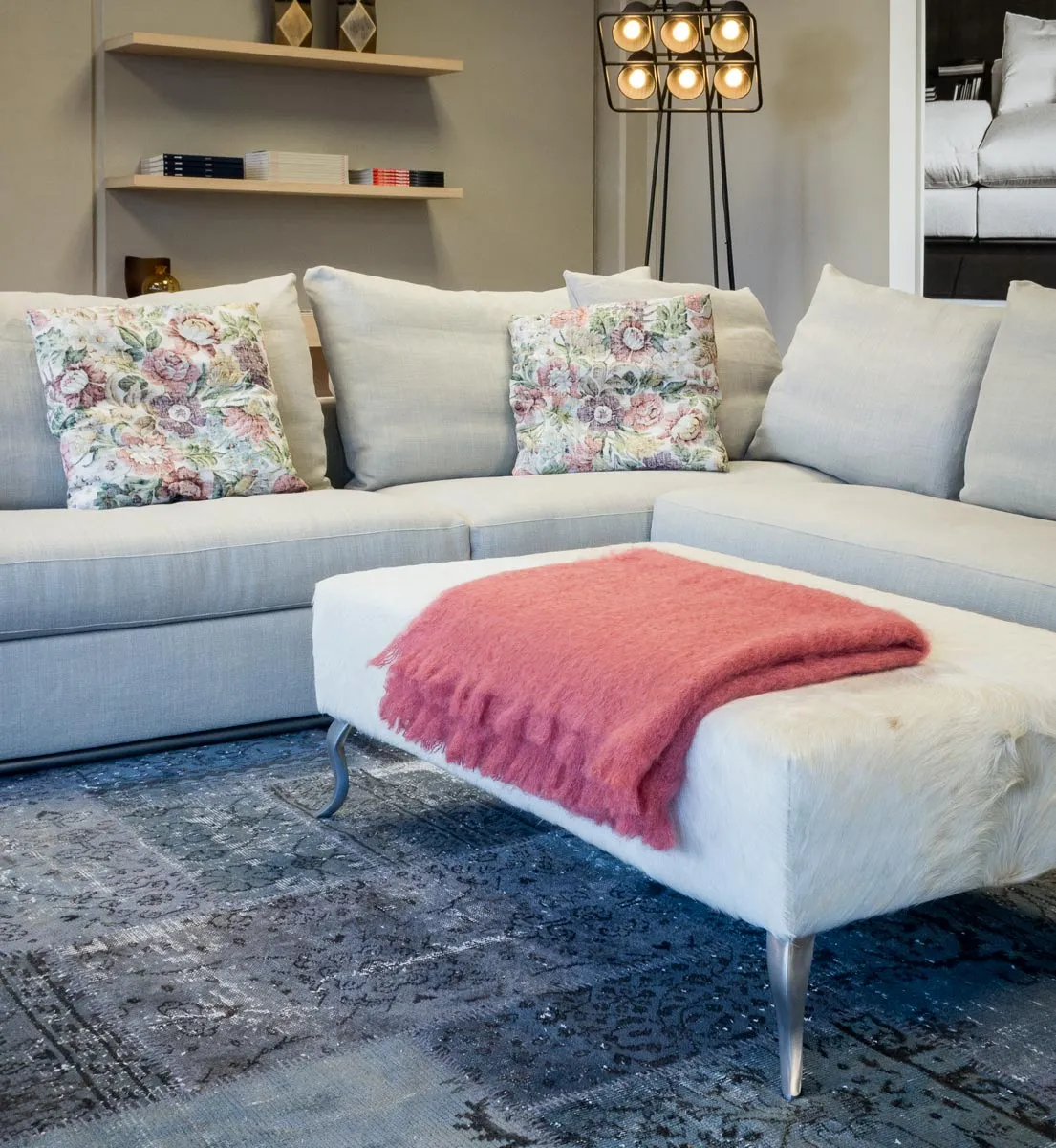 Tea Rose Pink Mohair Chair Throw