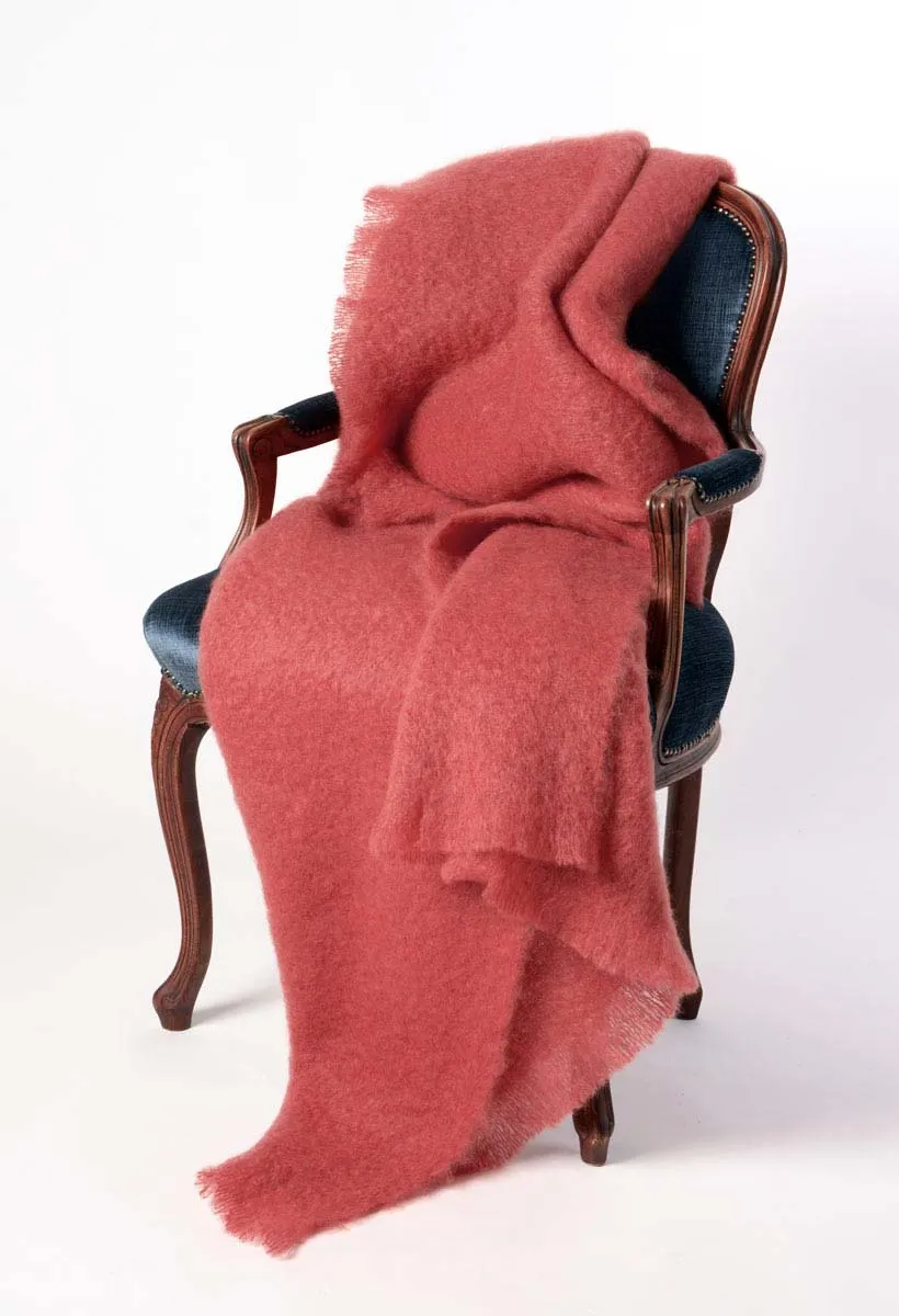 Tea Rose Pink Mohair Chair Throw