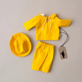 Teddy Dad Outfit | Yellow Rainwear Set with Hat