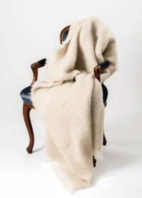 Toi Toi Beige Mohair Chair Throw
