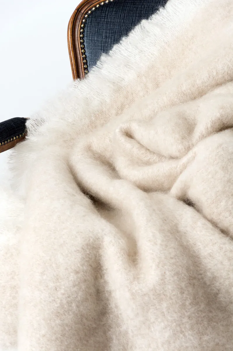 Toi Toi Beige Mohair Chair Throw