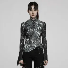 Toxic Addiction Printed Turtleneck