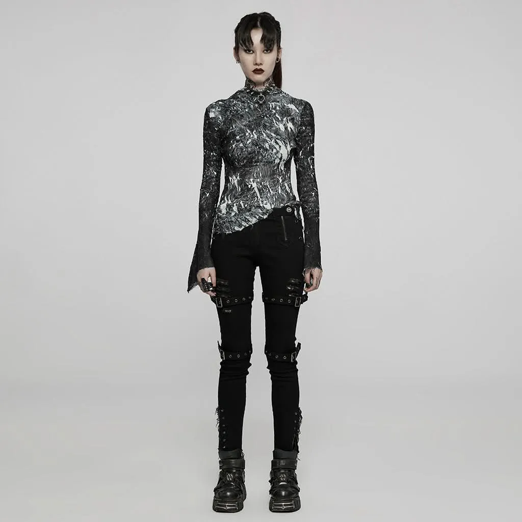 Toxic Addiction Printed Turtleneck