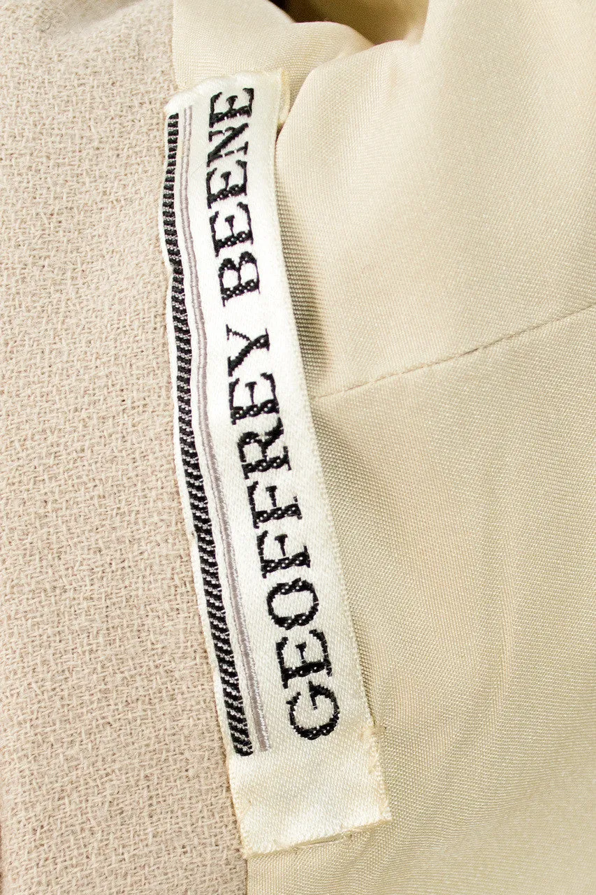Vintage 1960s Geoffrey Beene designer beige wool coat dress