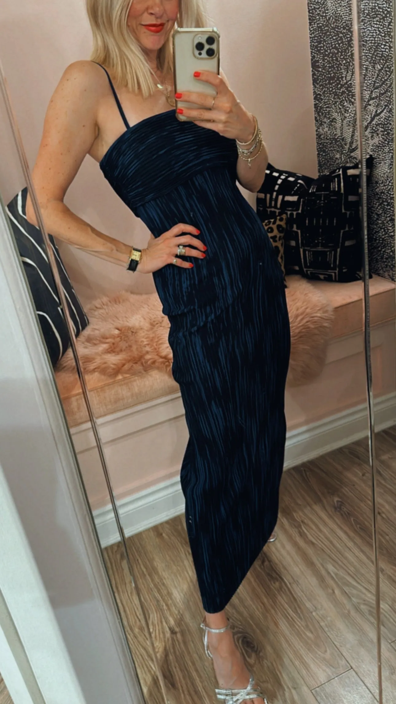 'Ward' Printed Rib Knit Dress