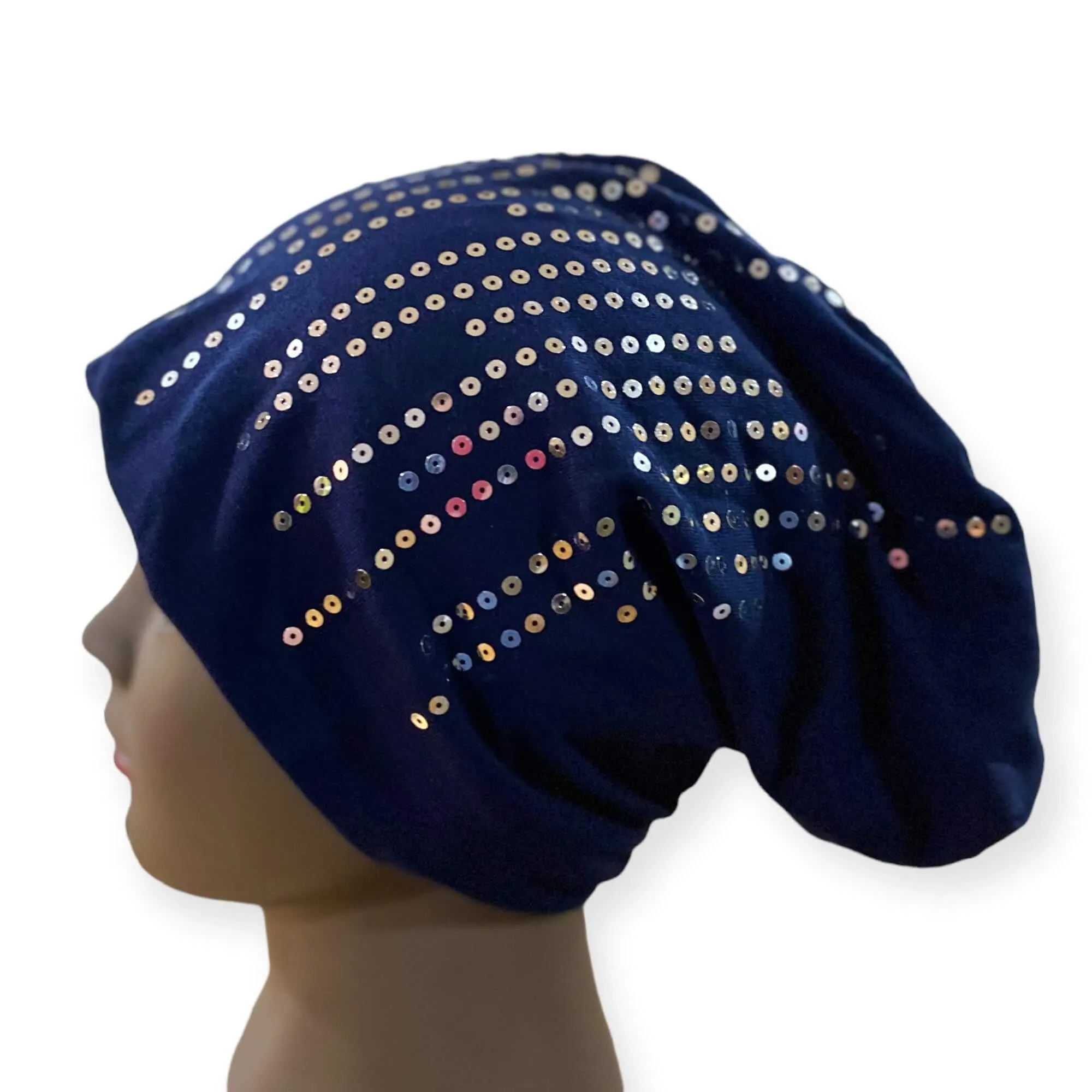 Waterfall Sequins Jersey Beanie Caps