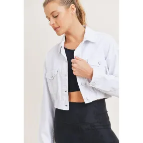 White Cropped Denim Jacket