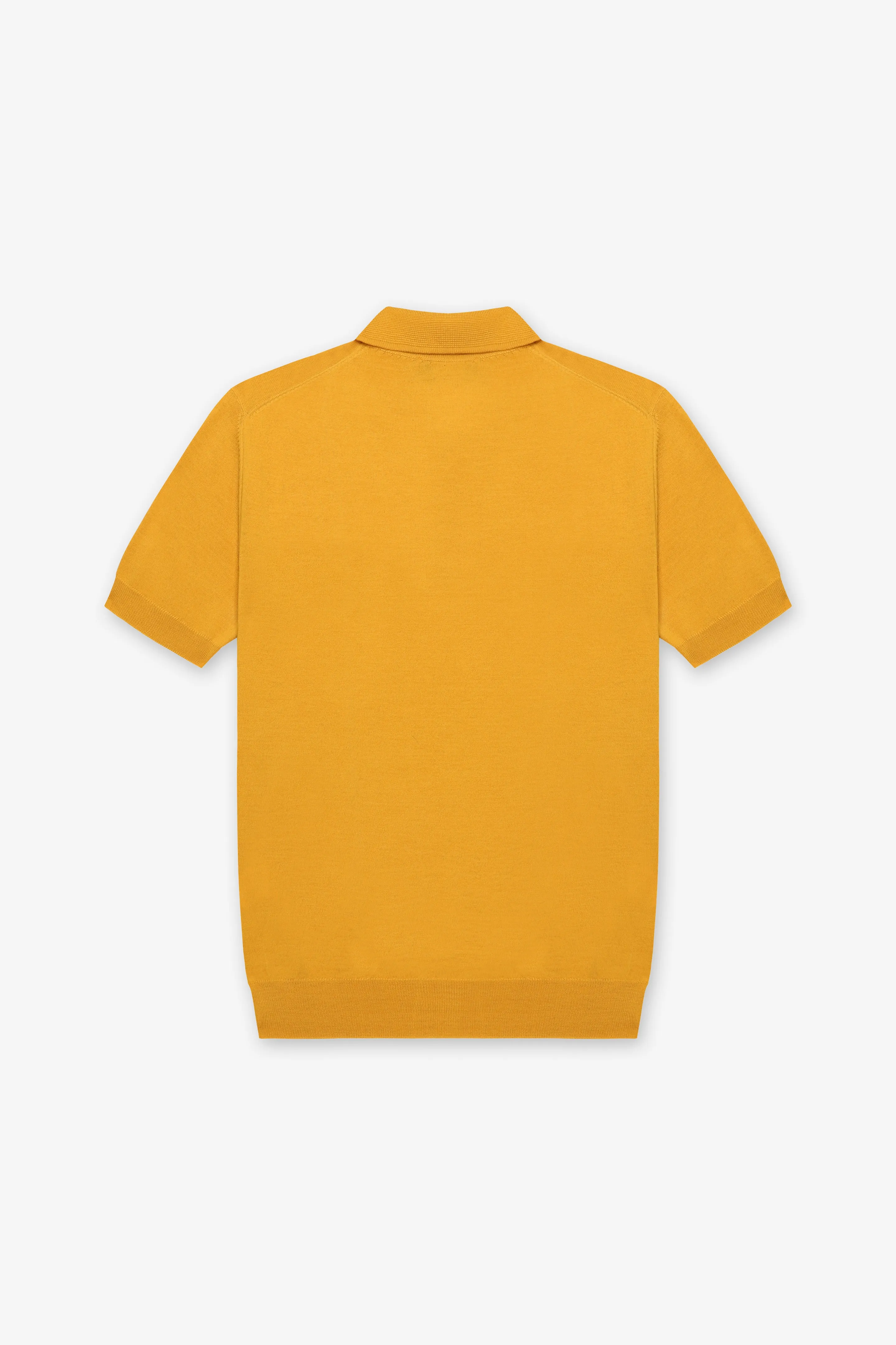 YELLOW POLO SWEATER W. GOLD BUTTONS