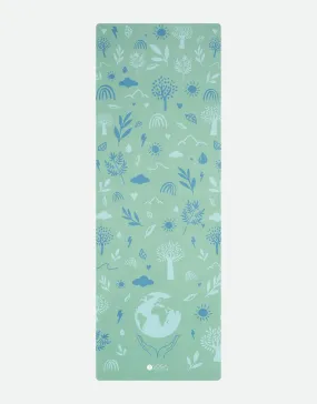 Yoga Design Lab - Combo Yoga Mat - 2-in-1 (Mat   Towel) - Earth Green - Lightweight, Ultra-Soft