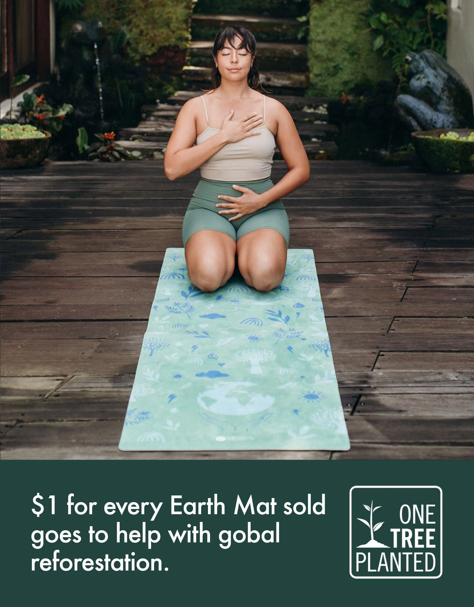 Yoga Design Lab - Combo Yoga Mat - 2-in-1 (Mat   Towel) - Earth Green - Lightweight, Ultra-Soft