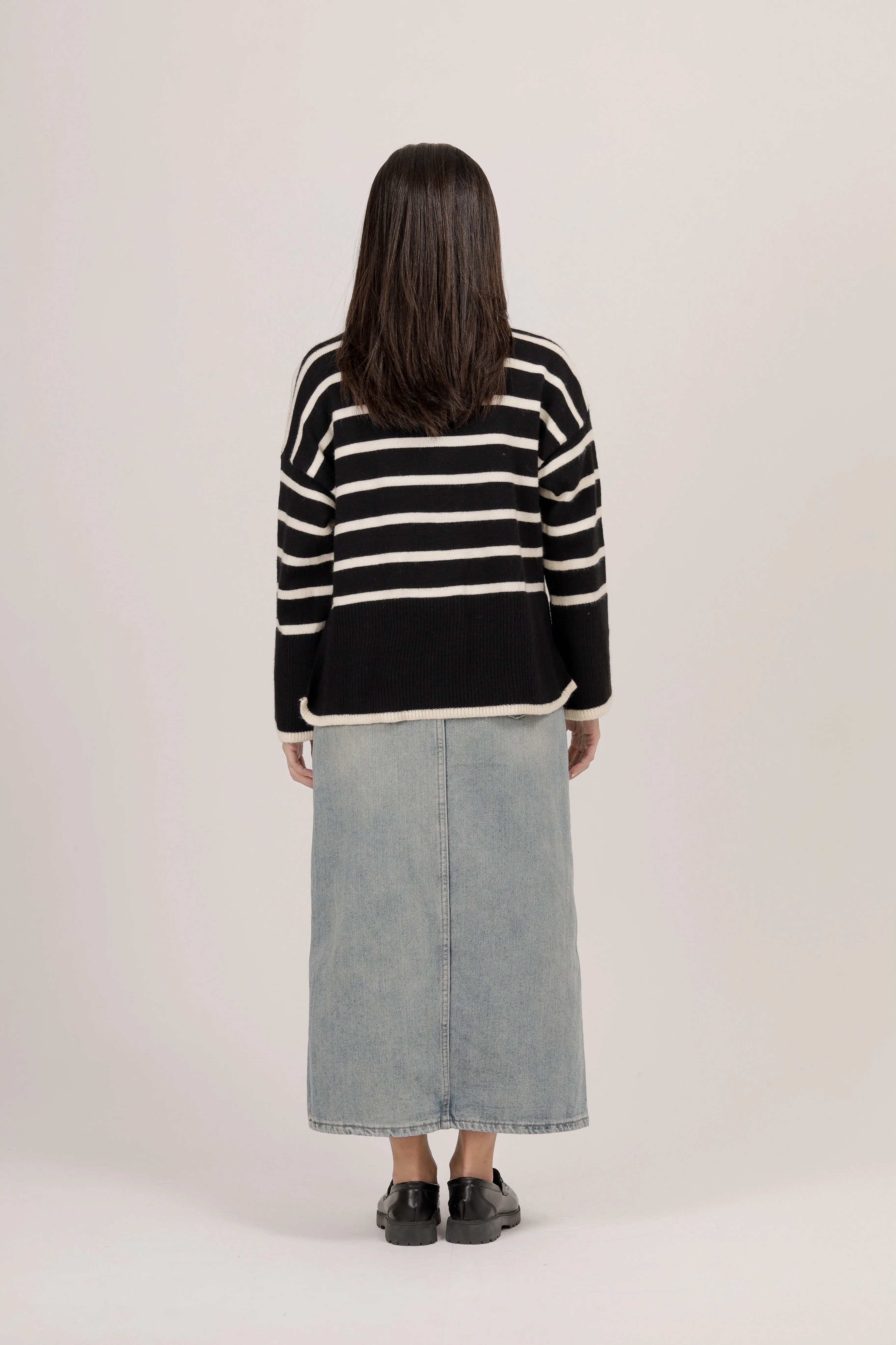 Zuri Stripe Turtleneck Sweater