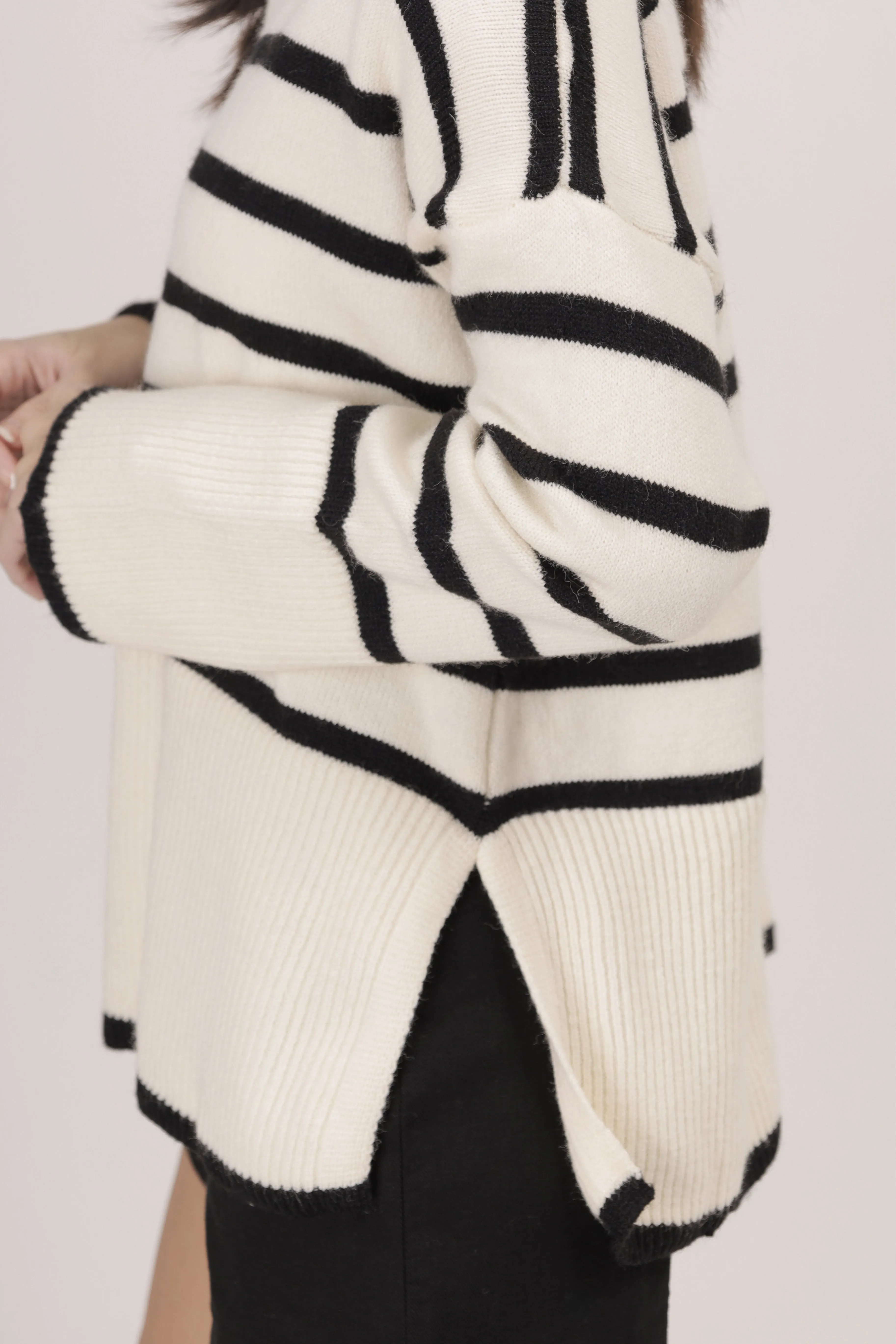 Zuri Stripe Turtleneck Sweater