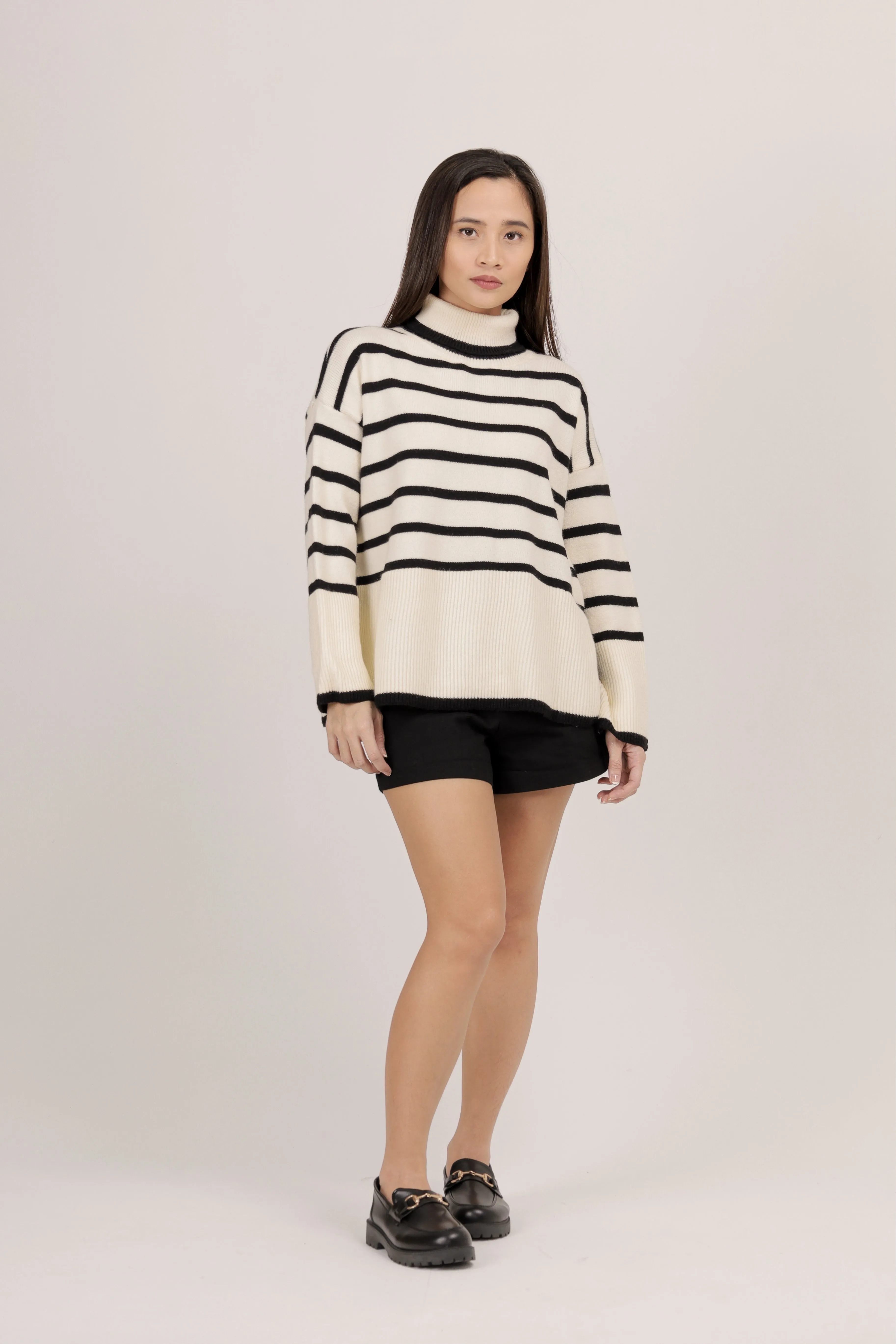 Zuri Stripe Turtleneck Sweater