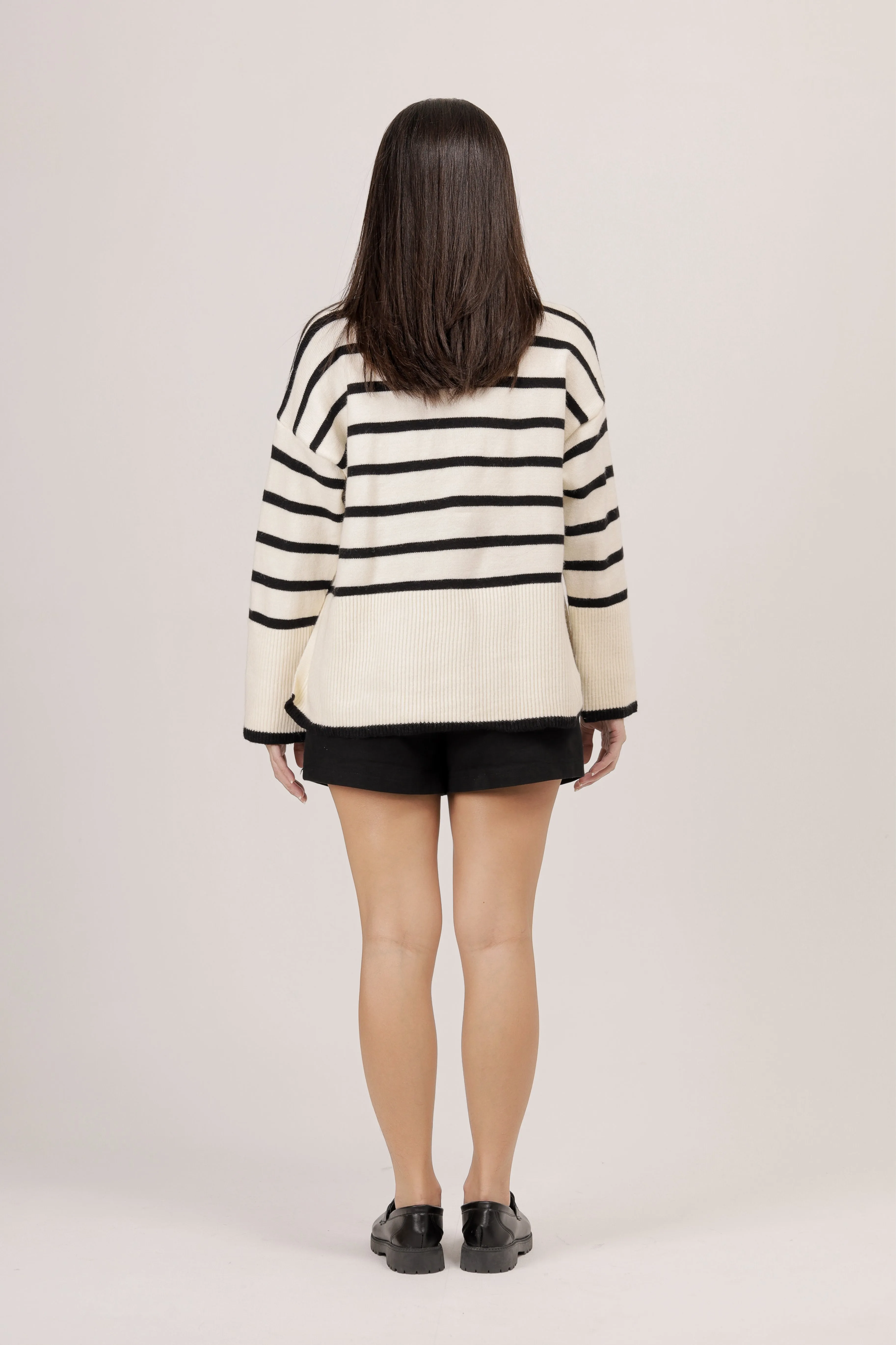 Zuri Stripe Turtleneck Sweater